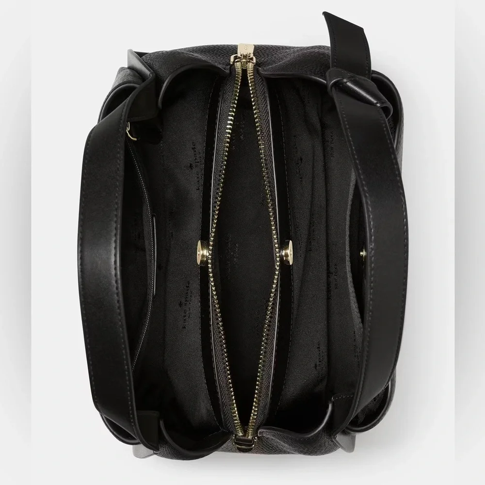 Kate Spade Knott Convertible Leather Carryall Bag - Black - Picture 3 of 8